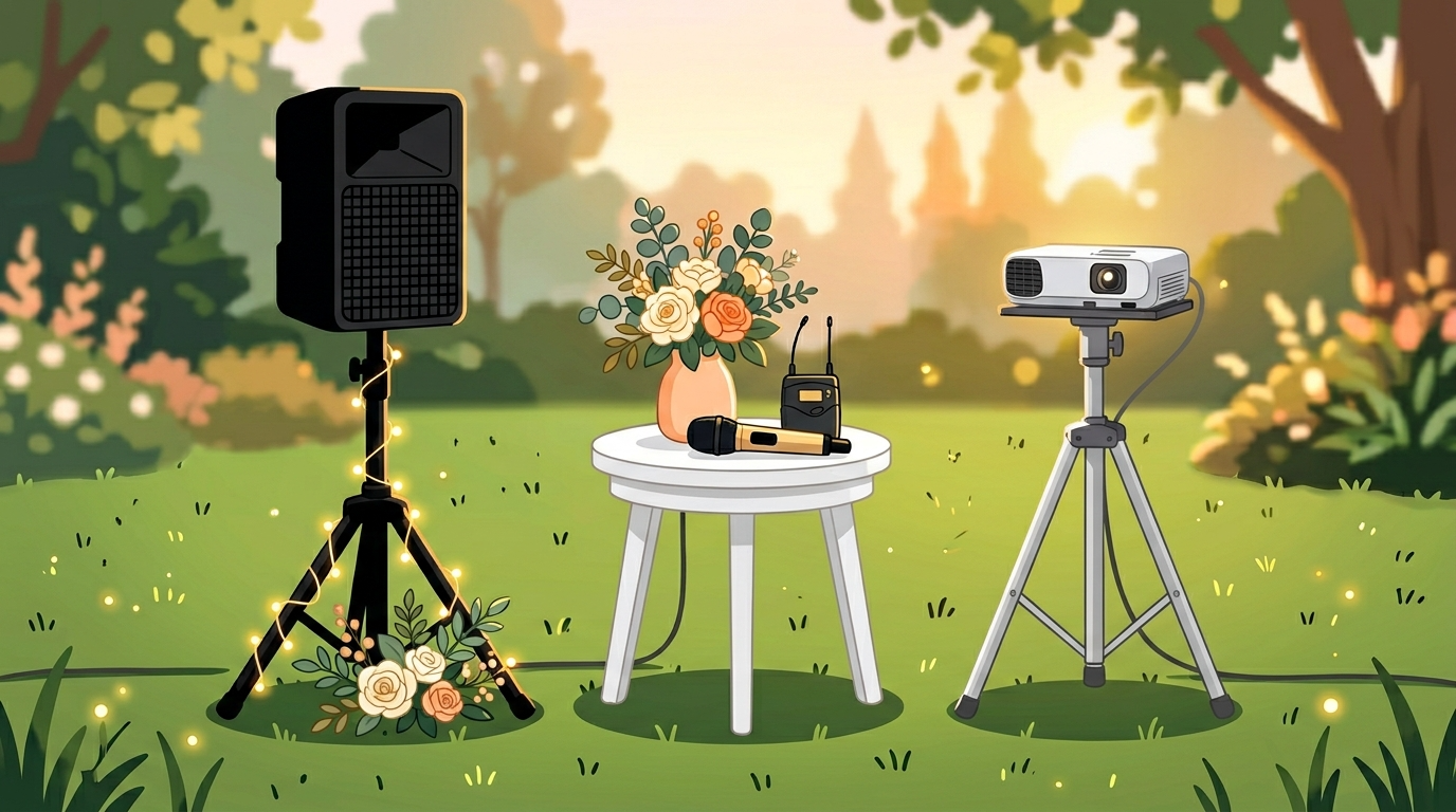 Outdoor Wedding AV and Power Equipment