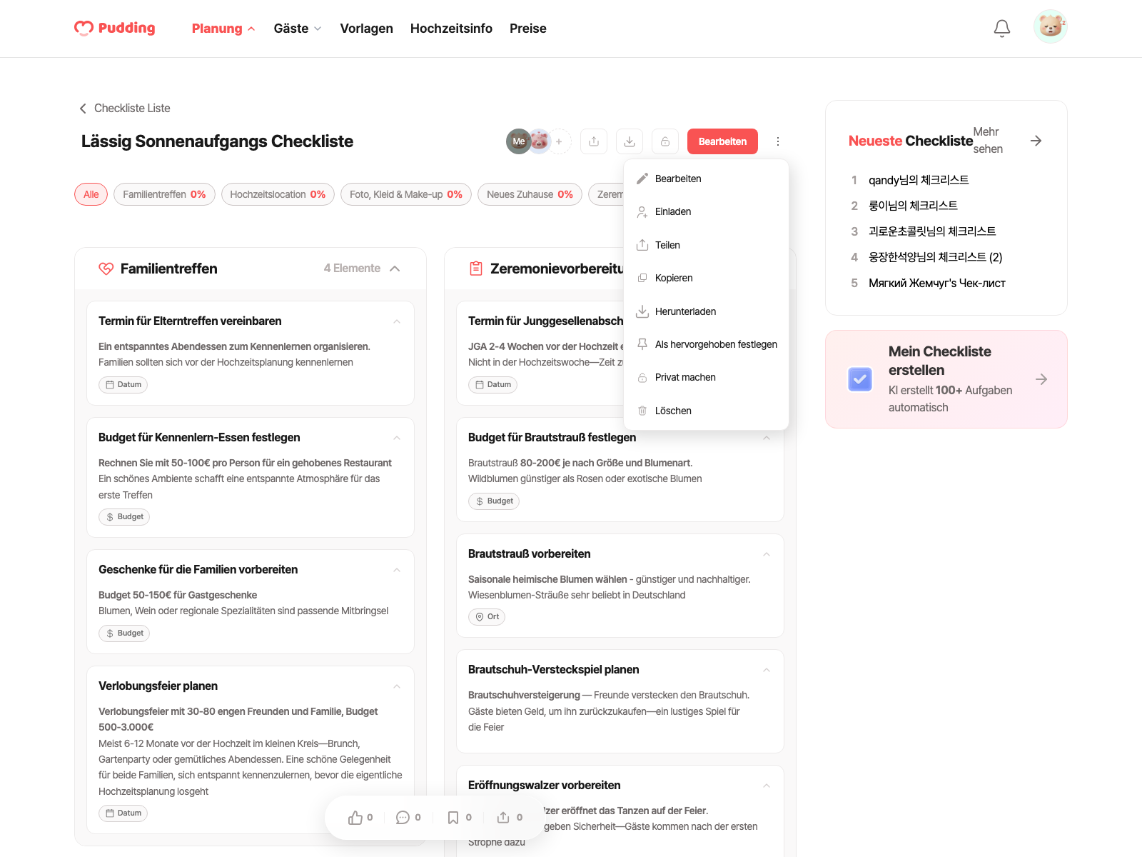 Checklist download modal