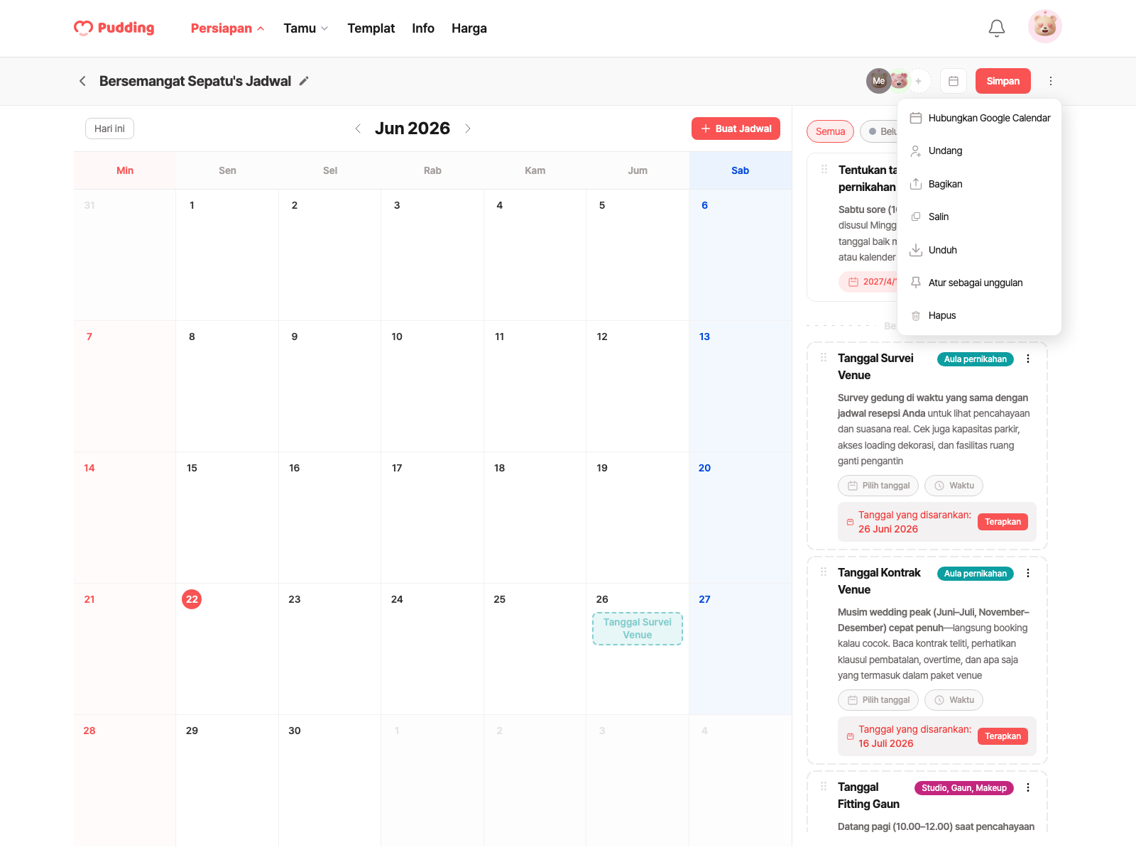 Schedule download modal