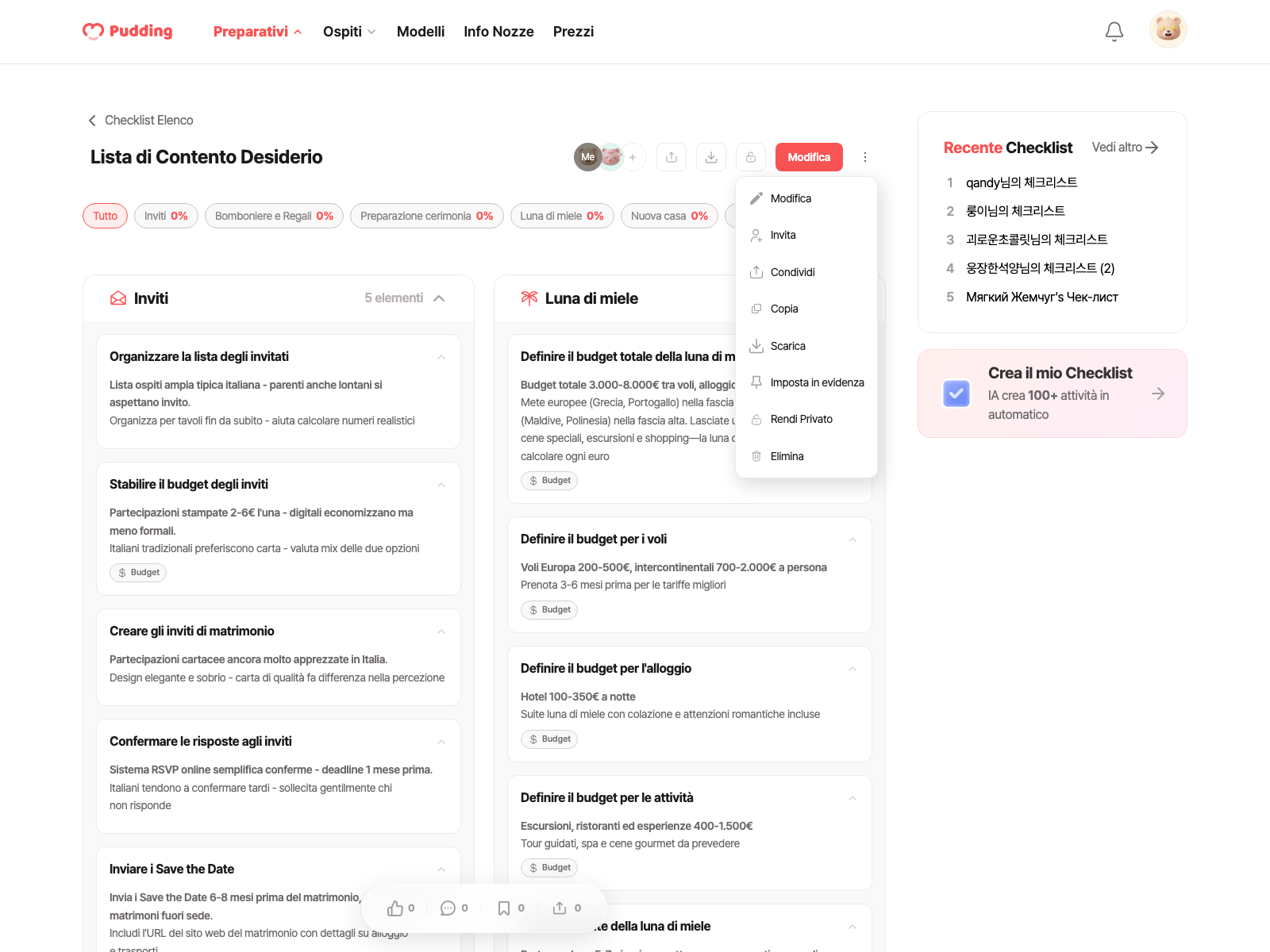 Checklist download modal