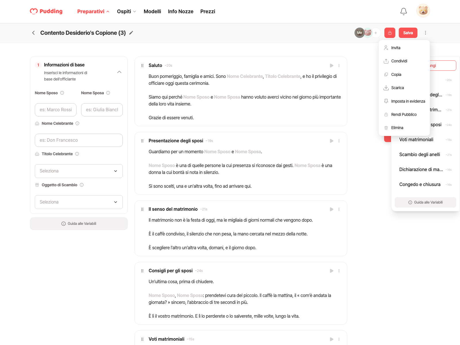 Officiant script editor