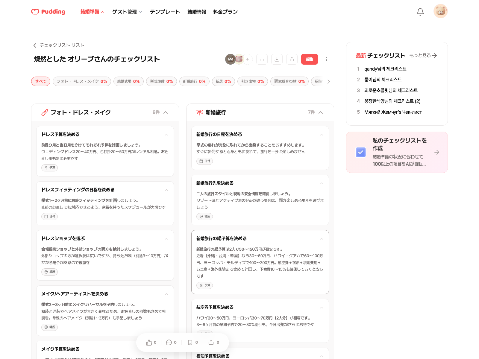 ダッシュボード画面